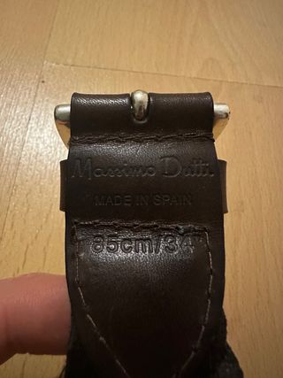 Cinturón Massimo Dutti trenzado piel marrón 100cm