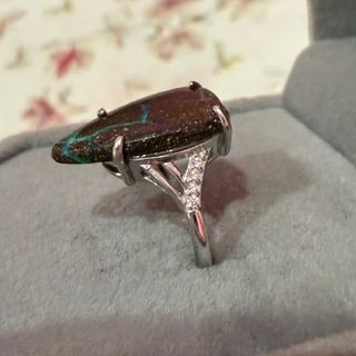 Anillo Ópalo Bote Plata 925 Ajustable