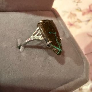 Anillo Ópalo Bote Plata 925 Ajustable