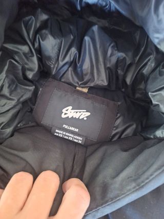 Chaquetón plumífero negro hombre