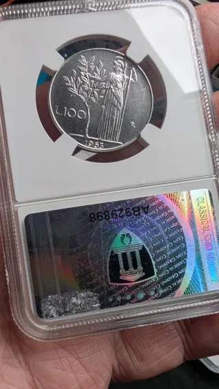 Moneda Italia 100 Lire República MS63