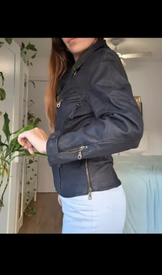 Chaqueta Cuero Moto Held Negra Mujer