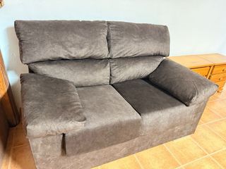 2 Sofás Marrones de Tela