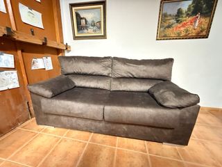 2 Sofás Marrones de Tela