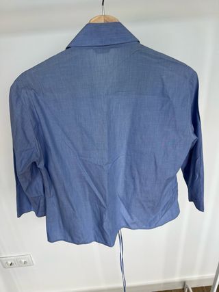 Camisa Benetton Azul Manga Larga