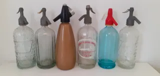 4 sifones antiguos de vidrio