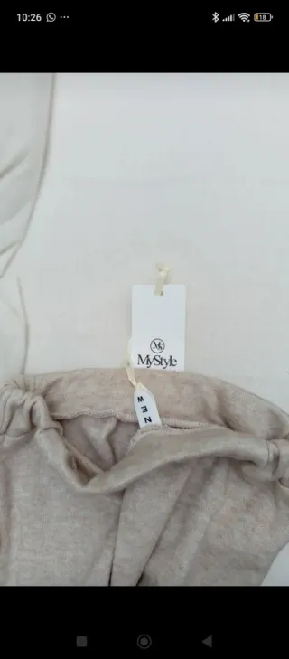 Falda midi beige talla única