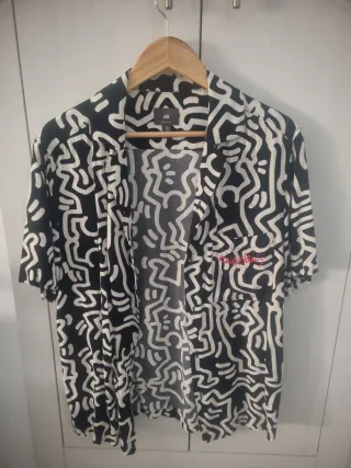 Camisa H&M Hombre Manga Corta Estampada