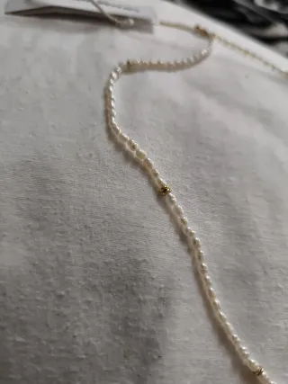 Collar perlas agua dulce y oro