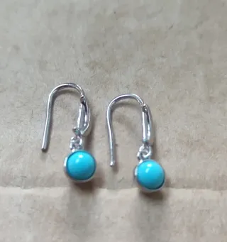 Pendientes Luna Turquesa Baño Plata