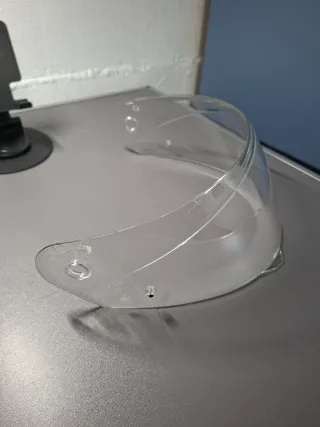 Casco de moto MODULAR  HJC blanco, azul y rojo