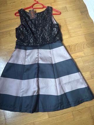 Vestido negro y gris talla M