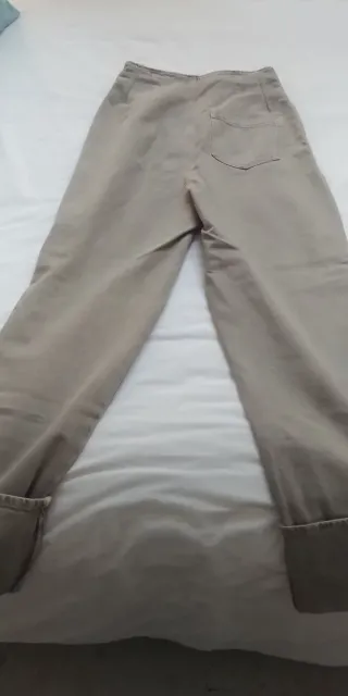 Pantalón Massimo Dutti Beige Mujer