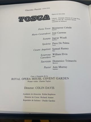 Vinilo Puccini Tosca Caballé Carreras Philips