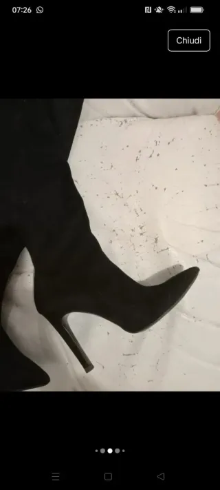 Stivali scamosciati neri alti made in italy