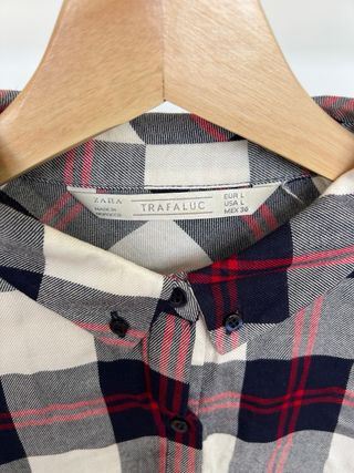 Camisa Zara cuadros corta Talla L