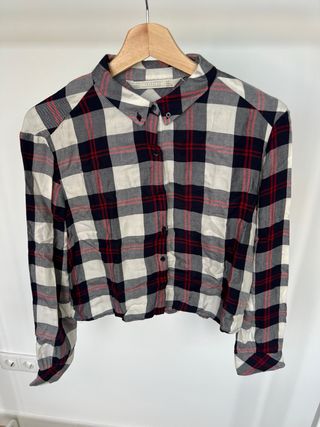 Camisa Zara cuadros corta Talla L