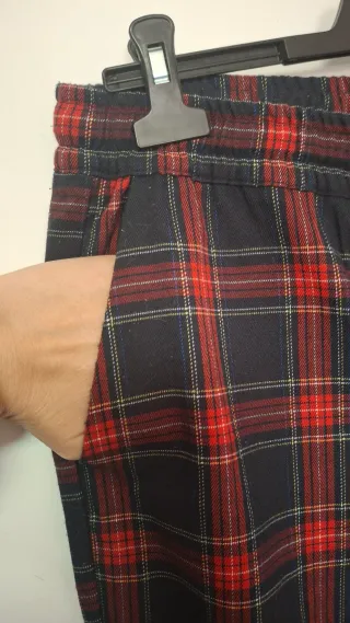 Pantalón cuadros cintura elástica