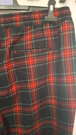 Pantalón cuadros cintura elástica