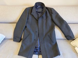 Chaqueta larga Zara gris XL