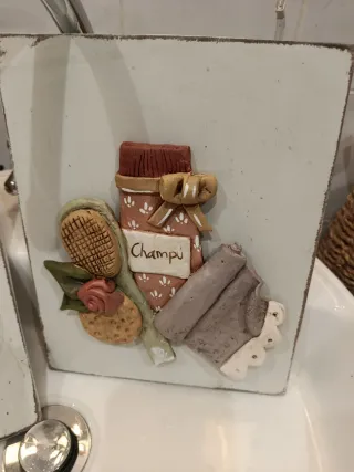 Cuadro Baño Artesanal Madera Gel