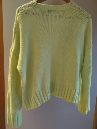 Jersey punto trenzado verde-amarillo