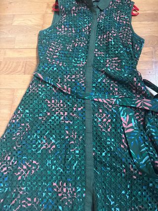 Vestido Cortefiel Talla M Verde Estampado