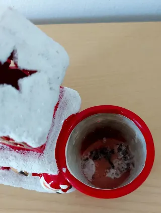 Casetta Natale Portacandele/Vasetto Ceramica