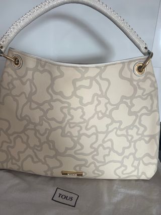 Bolso Tous grande marfil con estampado