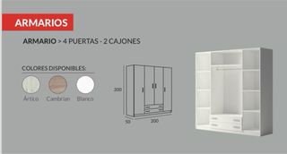 Armario 4 Puertas Blanco