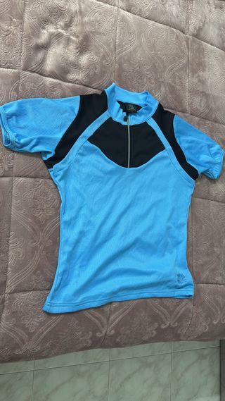 Maglia ciclismo azzurra con zip