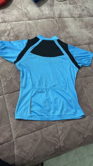 Maglia ciclismo azzurra con zip