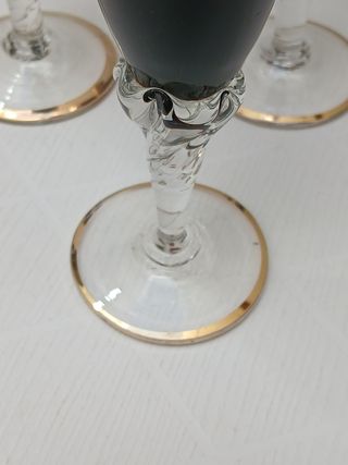 Set 6 Bicchieri Murano Vintage Oro Rosso