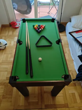 Futbolín, ping pong, billar, hockey infantil 4 en1