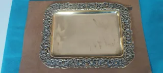 Bandeja antigua orfebrería plateada