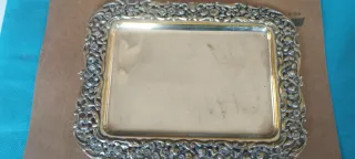 Bandeja antigua orfebrería plateada
