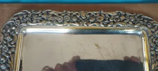 Bandeja antigua orfebrería plateada