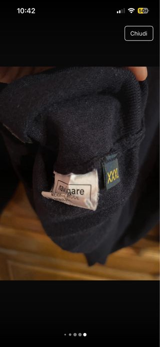 Maglione Navigare Lana Merino Blu XXXL