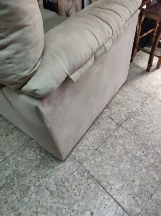 Sofá cama beige de ante