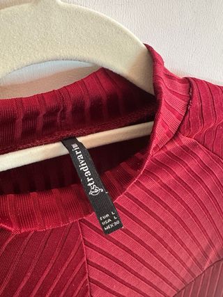 Top Burdeos Manga Larga