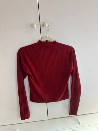Top Burdeos Manga Larga