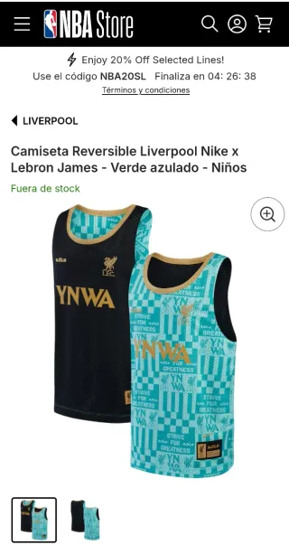 Camiseta Liverpool Nike Lebron Reversible
