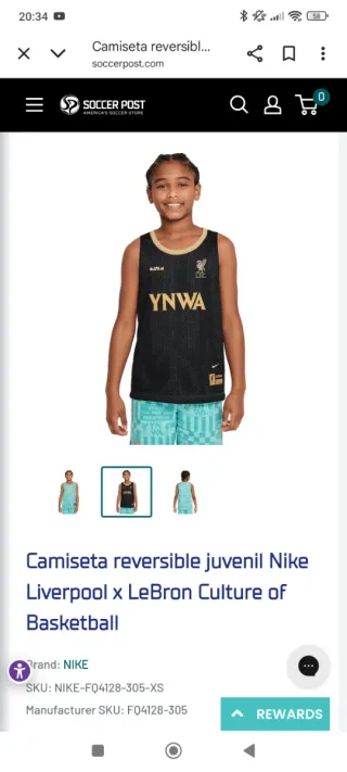 Camiseta Liverpool Nike Lebron Reversible