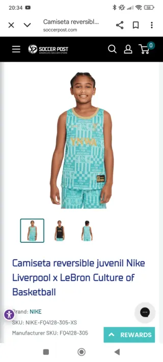 Camiseta Liverpool Nike Lebron Reversible