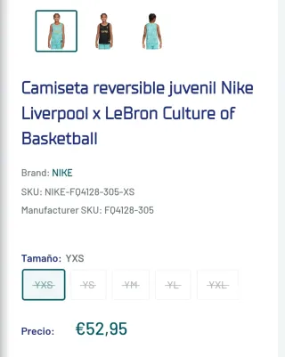 Camiseta Liverpool Nike Lebron Reversible