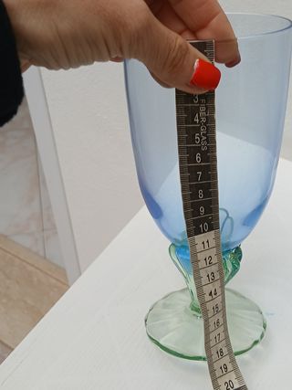 Coppia Calici Murano Vetro Blu Verde