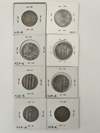 Monedas 2 Pesetas Plata 1869-1882