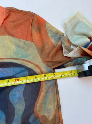 Top Transparente Manga Larga Estampado Abstracto