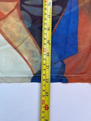 Top Transparente Manga Larga Estampado Abstracto