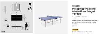Mesa de Ping Pong Azul, con red incluida